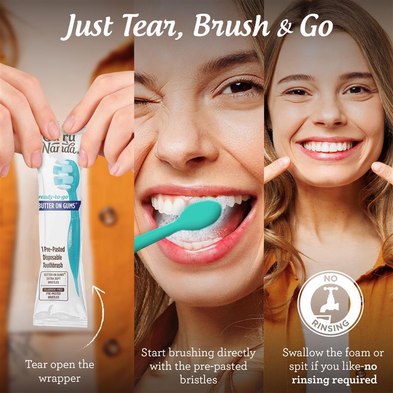READY-TO-GO BUTTER ON GUMS PRE-PASTED TOOTHBRUSHES (2000/Case)