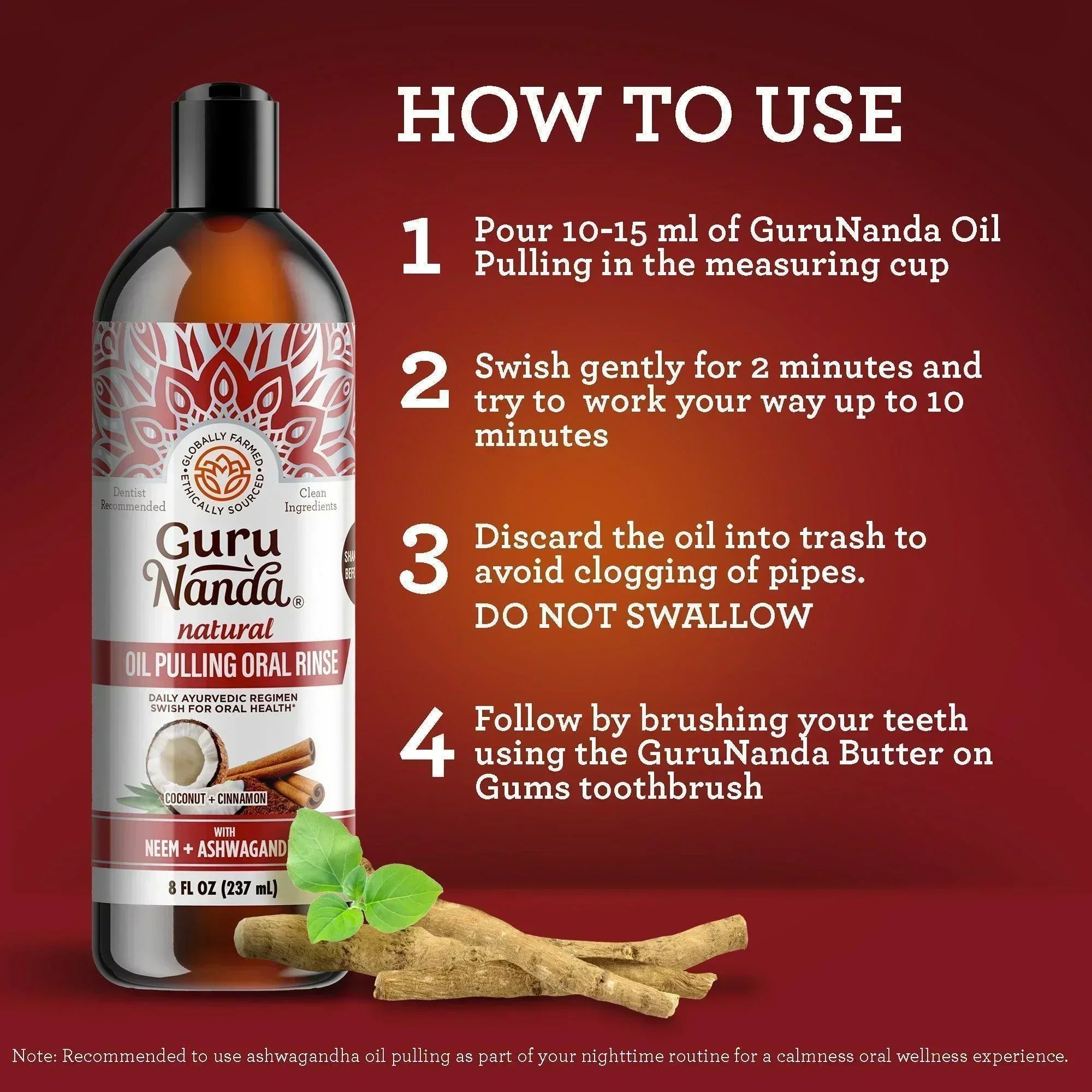 COCONUT CINNAMON + NEEM & ASHWAGANDHA- 8 OZ. (12/Case)