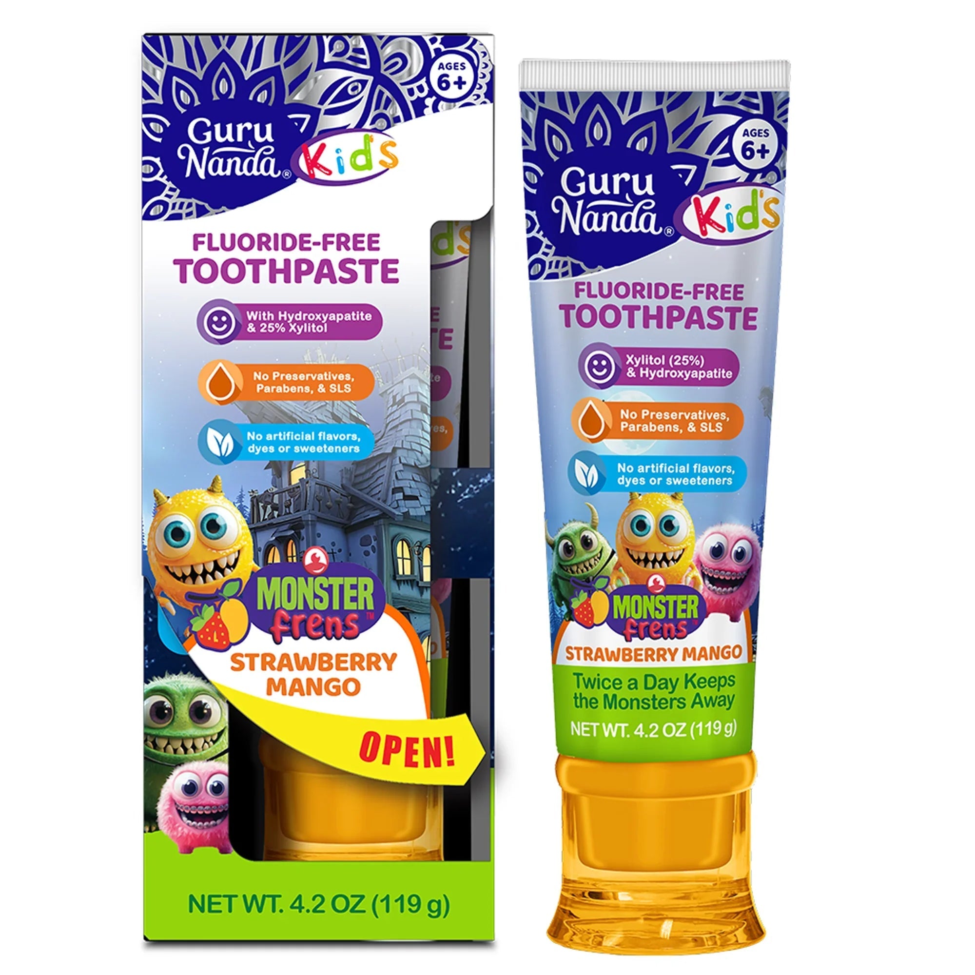 4.2 oz Kids Toothpaste with Xylitol & Hydroxyapatite, Strawberry Mango (12/Case)