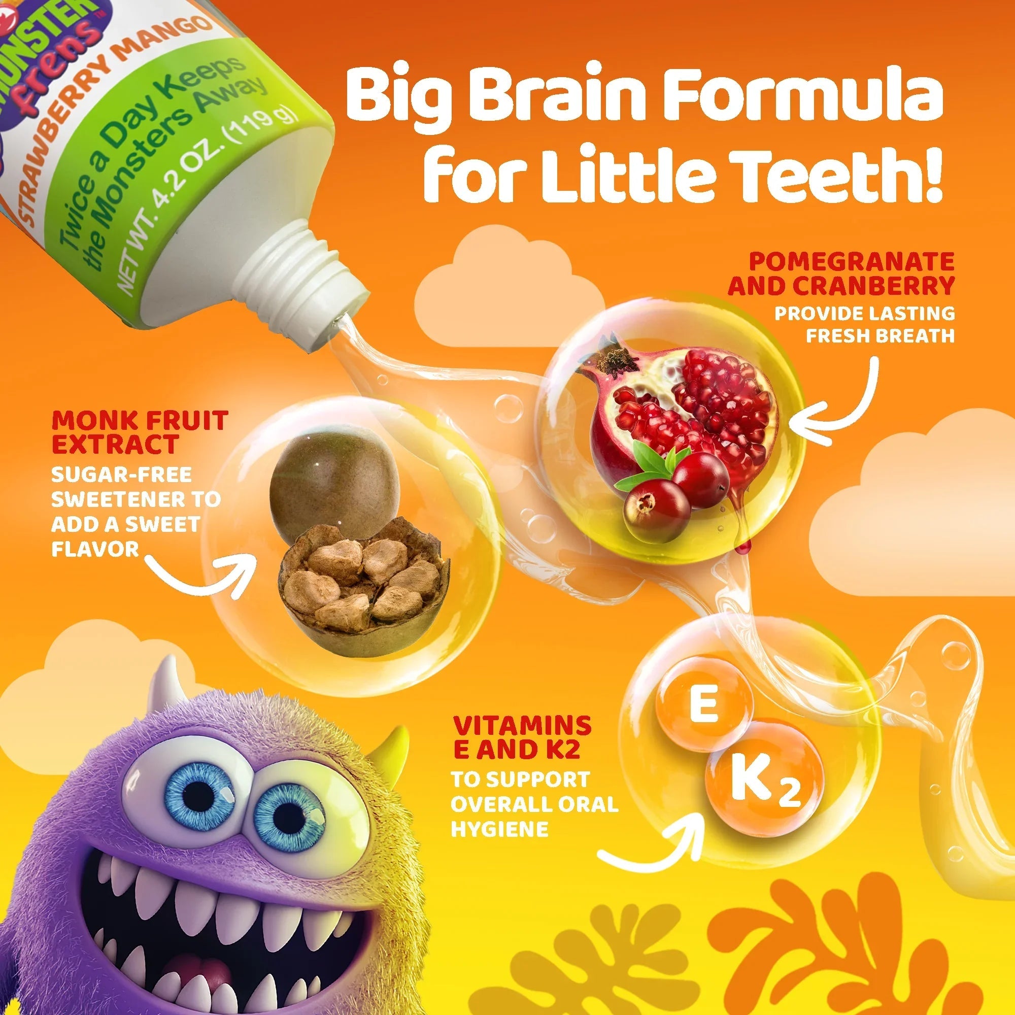 4.2 oz Kids Toothpaste with Xylitol & Hydroxyapatite, Strawberry Mango (12/Case)