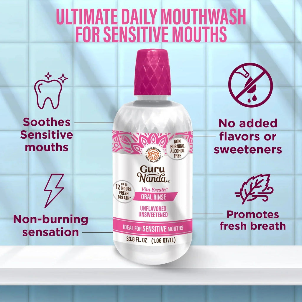 VITA BREATH, UNFLAVORED, SENSITIVE ORAL RINSE- 32 OZ (12/Case)