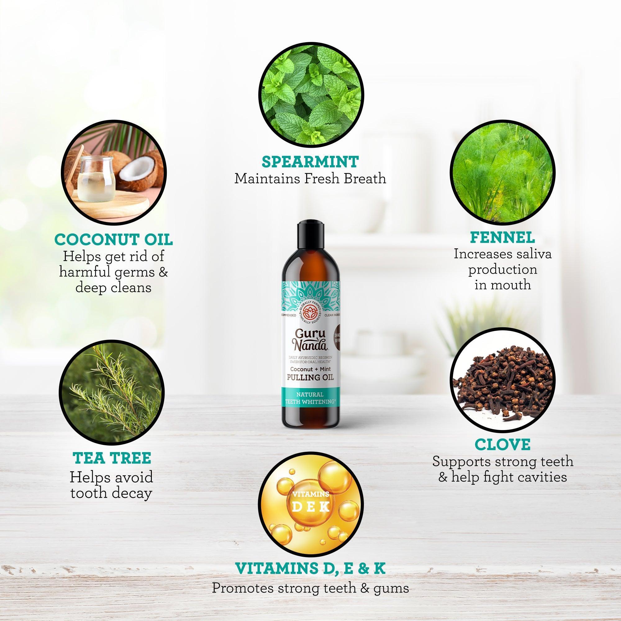 Coconut Mint Pulling Oil 8 oz (12-Pack) - GuruNanda