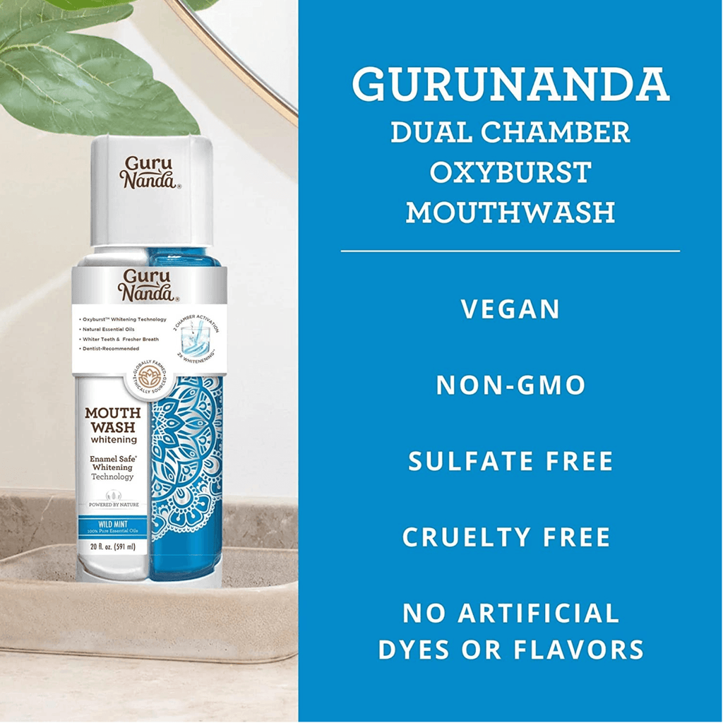 GuruNanda Dual Chamber Oxyburst Whitening Mouthwash (12-Pack) - GuruNanda