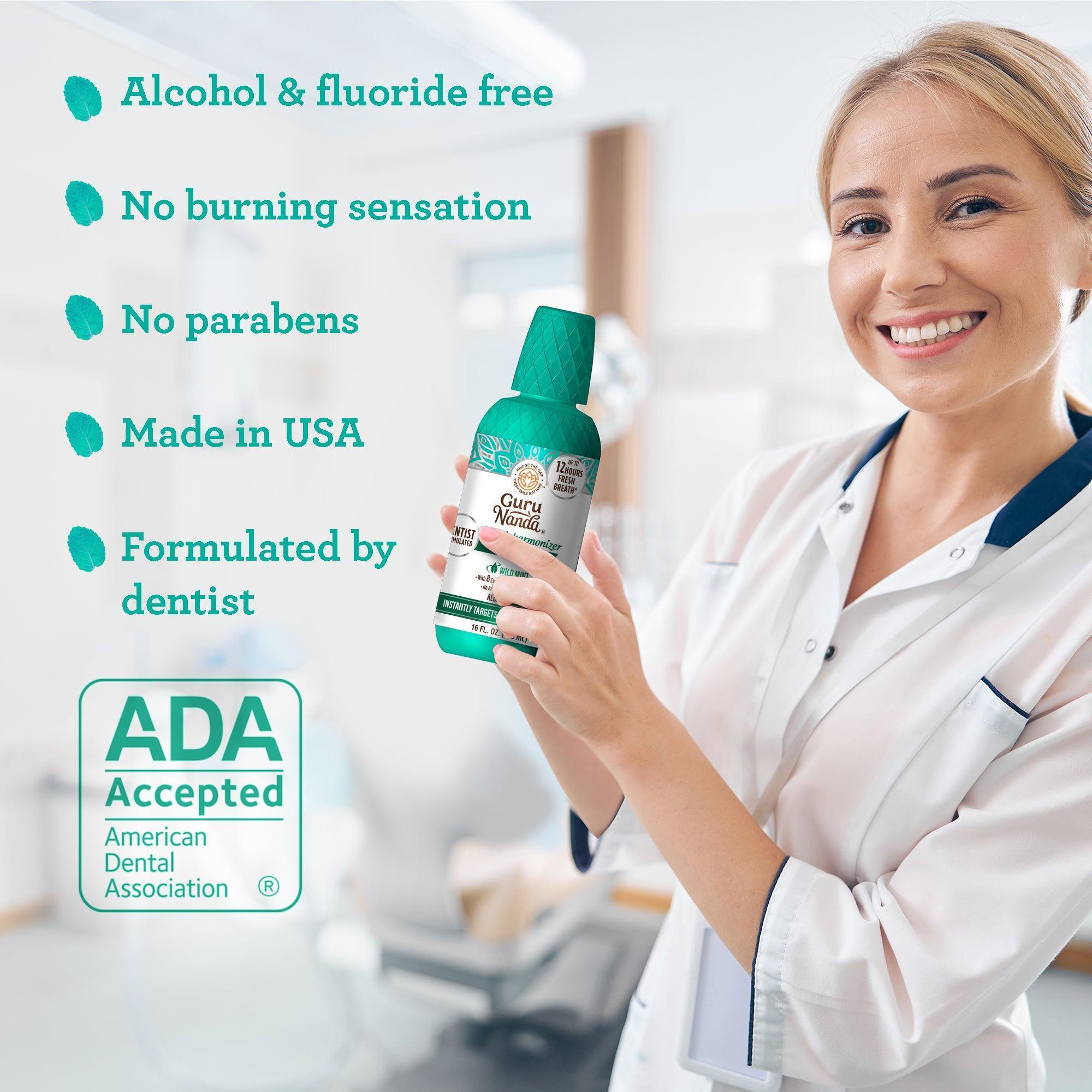 Oral Rinse Breath Harmonizer Mouthwash - Wild Mint (16 Fl Oz) - GuruNanda